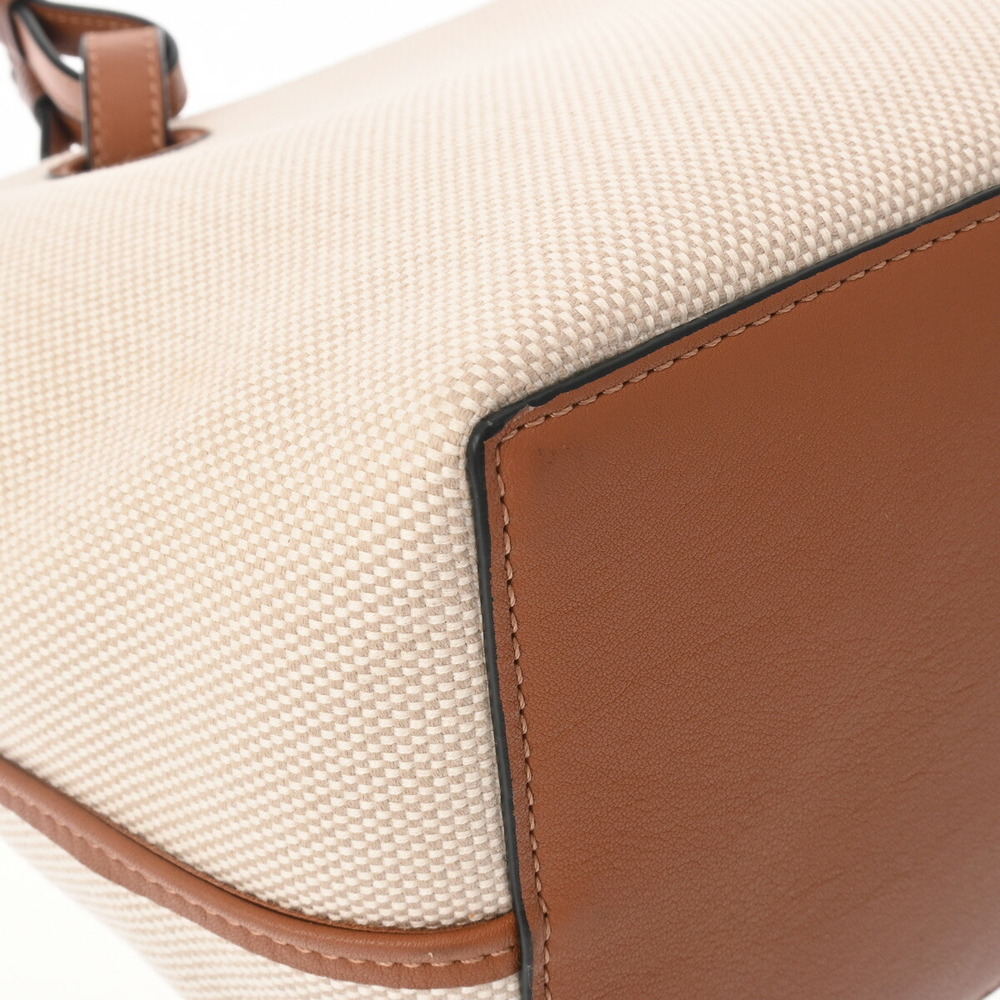 Loewe Anagram Tote Bag Ecru Tan Canvas Calfskin - Picture 8 of 9
